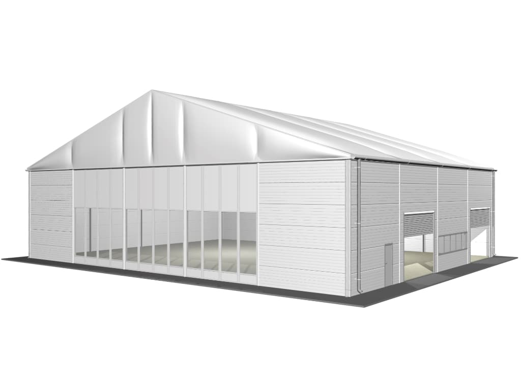 Isolierte Leichtbauhalle 25 m, SH 6,20 m